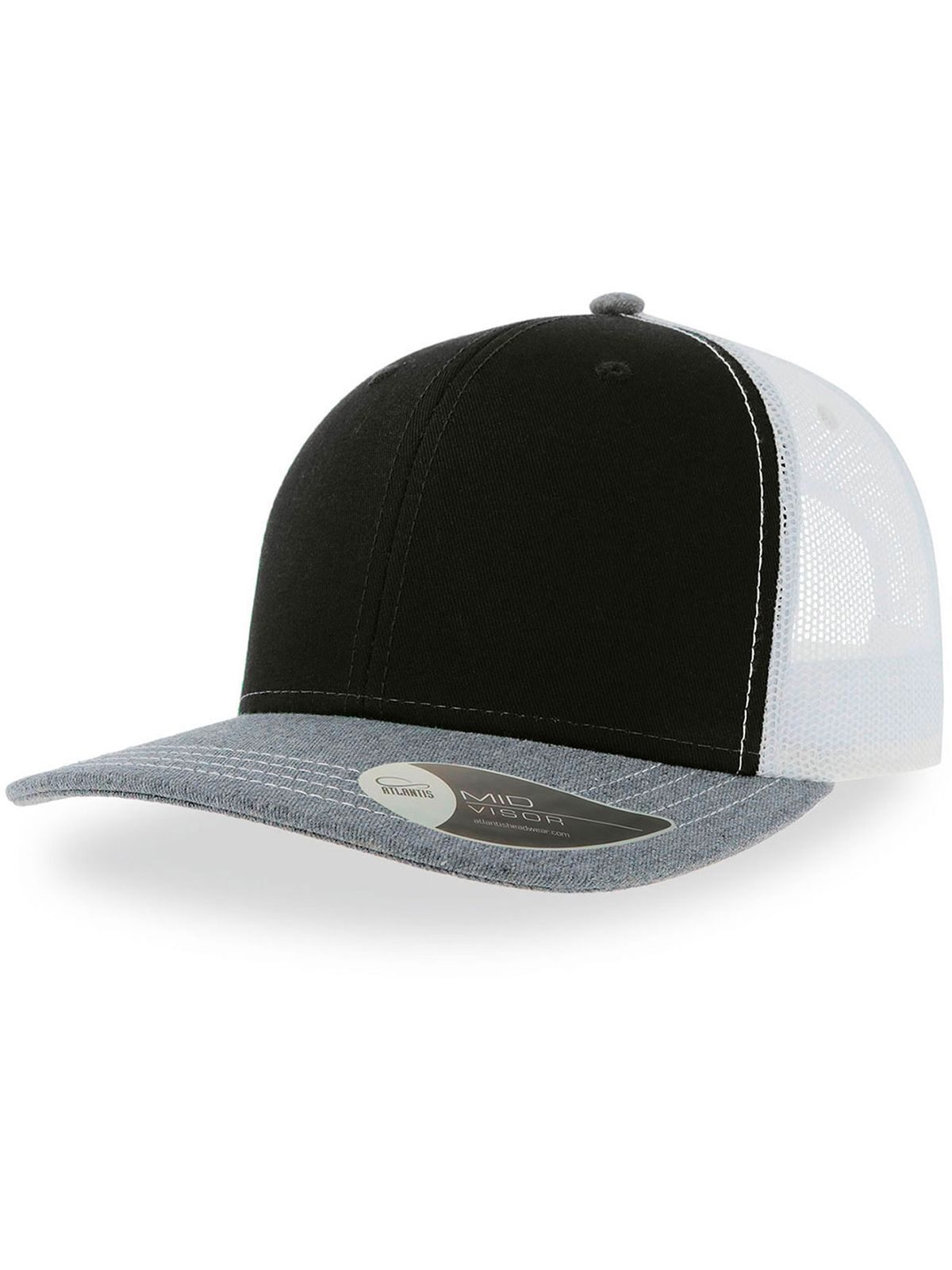 black-grey melange-white
