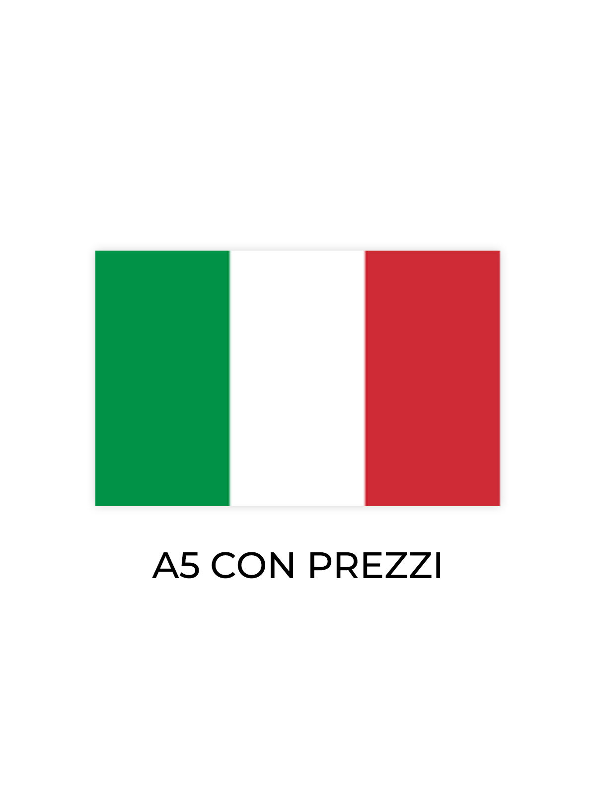 Formato A5 italiano con prezzi